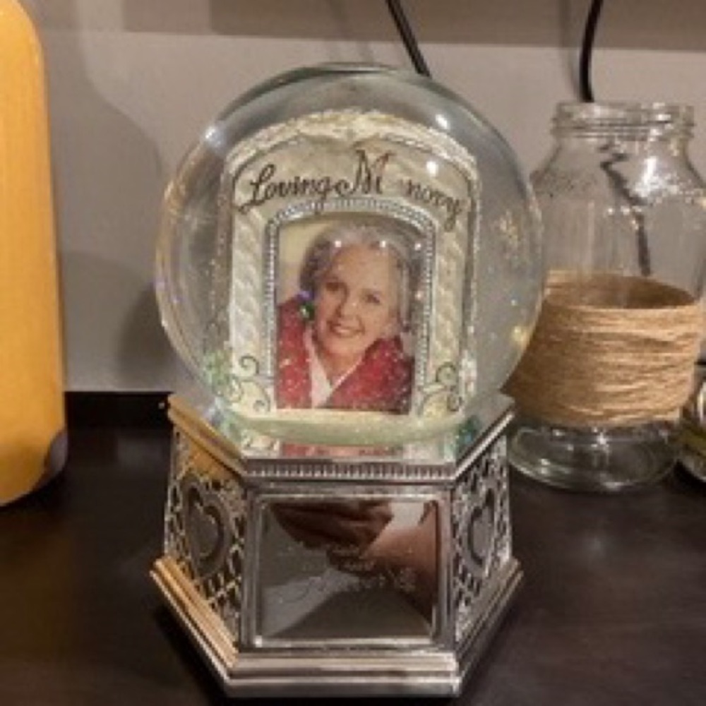 Erge Silver Loving Memory Picture Frame Snow Globe